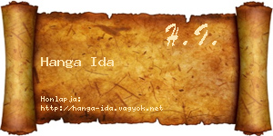 Hanga Ida névjegykártya